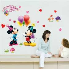 3d Mickey And Minnie Mouse Wall Sticker