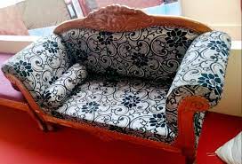 fabric blue diwan chair