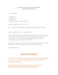 maintenance contract termination letter