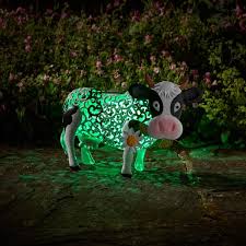 Solar Powered Light Up Cow Garden