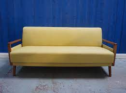 mid century modern sofa bed in yellow