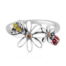 925 sterling silver bee and ladybug in