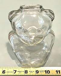 Vintage Antique Clear Glass Bear Money