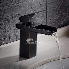 Choose faucets that contrast with the rest of your bathroom finishes, and avoid matching too much. Designer Oil Rubbed Bronze Industrial Bathroom Faucet Waterfall Black