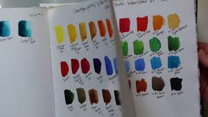 Watercolour Mixing Chart Daler Rowney Pocket Set 12