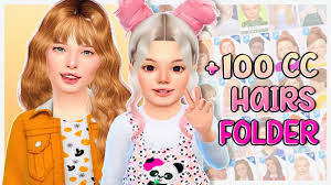 100 toddler kids hairs cc folder