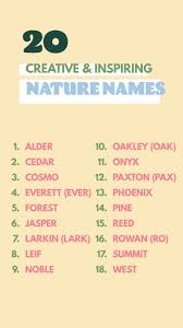 nature baby names studio diy