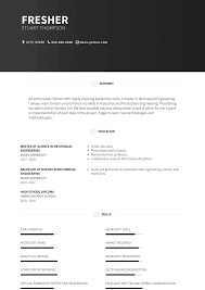 Best resume templates for freshers word. Fresher Resume Samples And Templates Visualcv