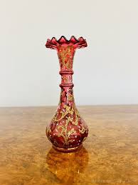 Quality Antique Ruby Bohemian Glass Vase