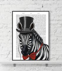 Buy Zebra Print Top Hat Sideways Zebra