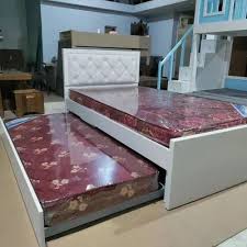 Single Trundle Double Bed Wooden