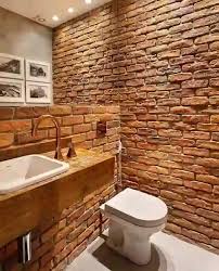 Banheiro com tijolinho texturizado e com ar mais moderno. Materiais Naturais 21 Ideias Maravilhosas Para Decorar A Sua Casa Homify Em 2021 Casas De Banho Rusticas Banheiro De Tijolo Decoracao Banheiro Rustico