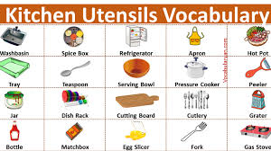 50 kitchen utensils name in english