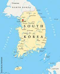 south korea political map with capital