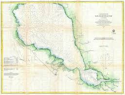 1862 Coastal Survey Map Nautical Chart Kennebec And