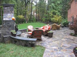 Stone Patio Outdoor Fireplace Front