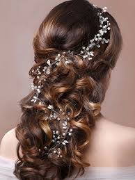 statement long bridal wedding hair vine
