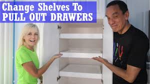 diy changing pantry shelves to pullout