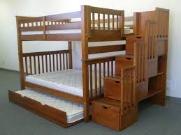 Twin Over Double Bunk Bed With Stairs