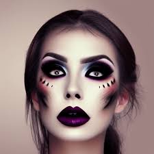beautiful woman with dark makeup demon
