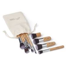 makeup brushes in bamboo