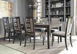 You don't have to worry much about moving the 8 chair dining table around in case you need to move or. Chadoni Gray Rectangular Dining Room Extension Table W 8 Upholstered Side Chairs Langlois Furniture Muskegon Mi