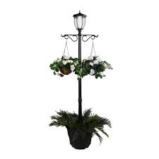 Led Black Lamp Post With Planter