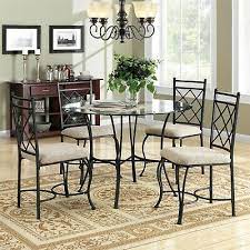 dining room table set round glass