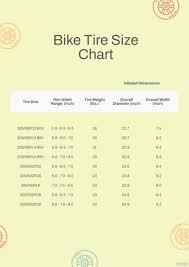 bike tire size chart pdf template net
