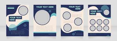 blue flyer template vector art icons
