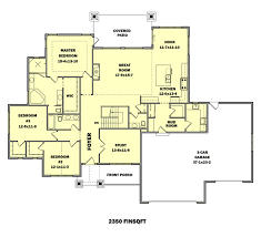 Rustic Ranch Floor Plan 3 Bedrms 2 5