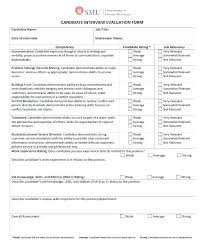 Employee Interview Form Template Job Evaluation Form
