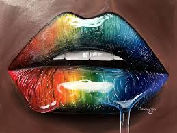 rainbow lips painting by giovannie