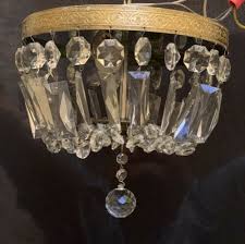 Vintage Brass Crystal Beaded Basket