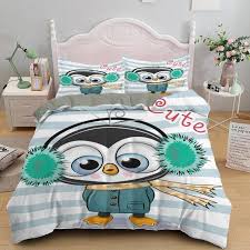 cartoon pink owl bedding set girl
