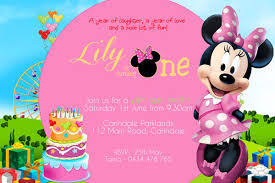 Disney Minnie Mouse Girl Birthday Party Invitation