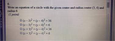 solved 6 write an equation of a circle