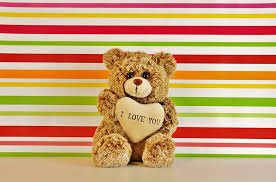 brown bear holding plush toy