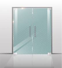 Vector Double Glass Doors To The Mall