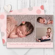Baby Girl Birth Announcement Thank You Card Multiple Photos