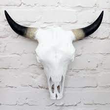 Bull Horn Head Sculpture