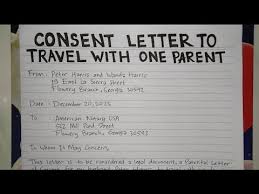 how to write a consent letter to travel