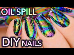 diy oil spill oil slick nail art