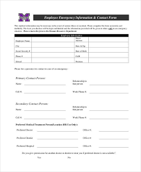 Free 33 Emergency Contact Form Templates In Pdf Word