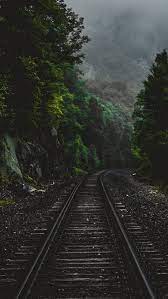 railway track dark railway line