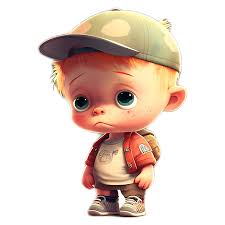 boy cartoon character with sad