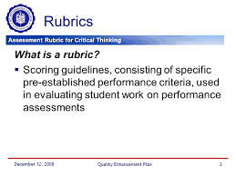 Eight essential guidelines to critical and creative thinking     Gallaudet University Assessment Rubrics