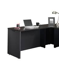 Wire management hole on desk. Sauder Via Desk Return Bourbon Oaksoft Black Office Depot