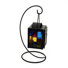Stain Glass Hanging Candle Holder