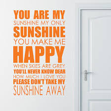 You Are My Sunshine Wall Art Sticker